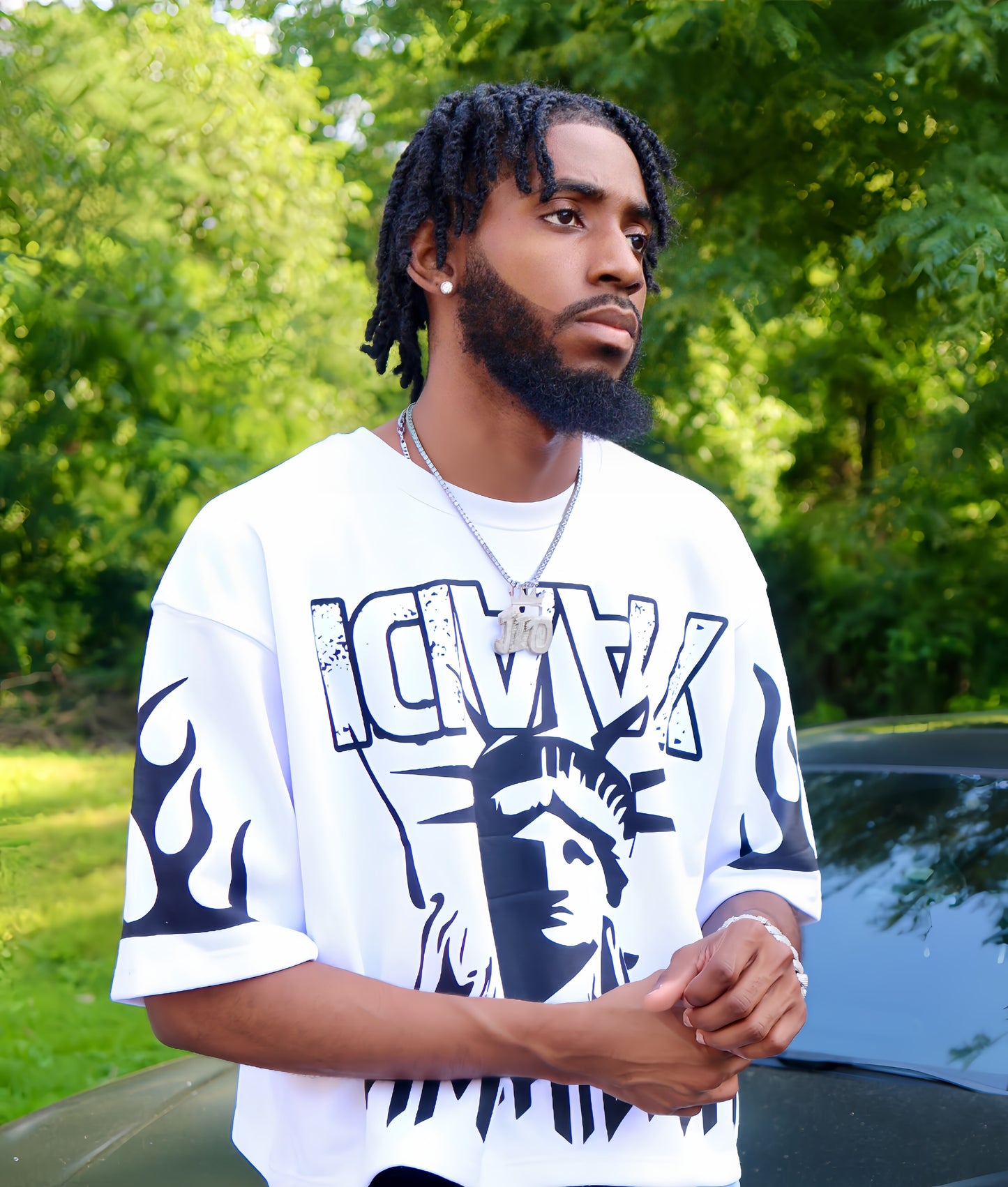 One People Oversized Cropped Tee - White