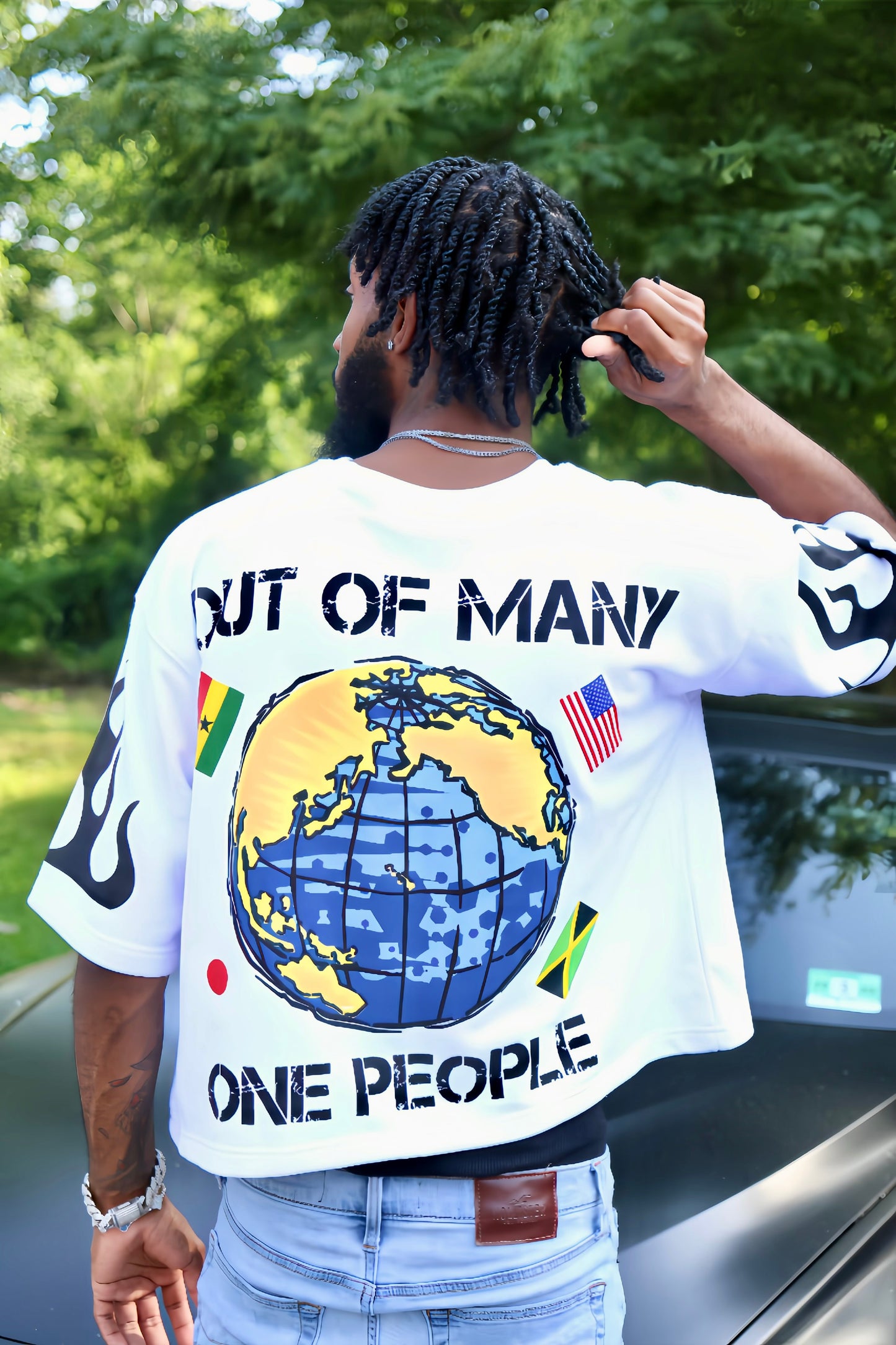 One People Oversized Cropped Tee - White