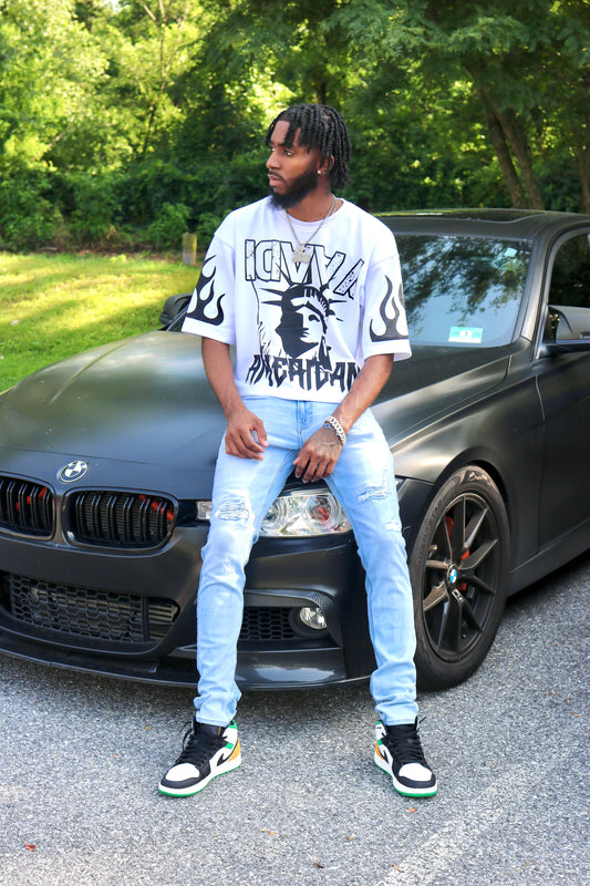 One People Oversized Cropped Tee - White